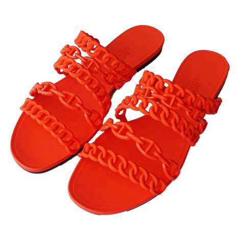 hermes jelly flat sandals